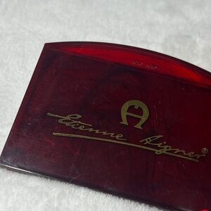 VINTAGE Etienne Aigner Deep Red Decorative Accent Mirror